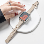 适用iwatch8表带苹果S9手表applewatch9真皮S8秋冬小众S7高级SE女7代创意SE运动S6智能6新款ultra可爱iphone
