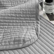 加棉床盖三件套灰色纯棉水洗全棉床罩夹棉床单防皱纯色盖毯沙发垫
