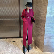 韩系风衣女款2023大牌高级感设计感蝙蝠袖，斗篷收腰长款外套
