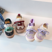 夏款网布儿童(布儿童，)帆布鞋男女童魔术贴镂空透气韩版时尚休闲鞋软底板鞋