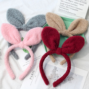 儿童兔子头饰可爱兔，耳朵发箍女洗脸毛绒发带，网红发卡2021年