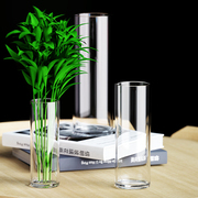 圆柱形水培玻璃透明富贵竹花瓶金鱼缸 直筒婚庆路引水晶花瓶