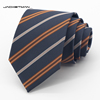 Jacketman领带男商务正装英伦蓝色斜纹宽版8cm橙色条纹时尚礼盒装