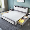 白色实木床双人床2米x2米2工厂主卧大床200×220储物床高箱