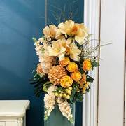 欧式仿真花艺客厅摆件饭厅，装饰落地花瓶假花乾燥花束大花卉创意摆