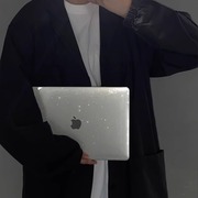 「透明闪粉」适用于苹果电脑2024M3Pro14寸MacBook笔记本AIR简约保护壳pro超薄防摔Air15.4英寸