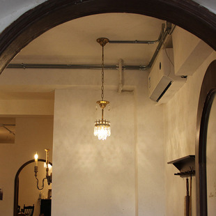 纯铜水晶吊灯欧式宫廷法式复古浪漫过道玄关吧台阳台厨房餐厅北欧