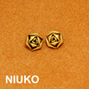 NIUKO 玫瑰花朵形复古装饰小钮扣古铜色金属纽扣子针织毛衣辅料