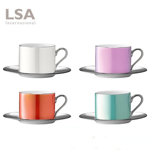 英国LSA 进口手工陶瓷咖啡杯子套装轻奢欧式宝格丽同款马克杯杯碟