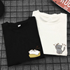 夏季短袖t恤小猫咪情侣，款宽松纯棉男女百搭卡通，可爱日系圆领上衣