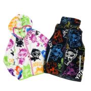H2043外贸童装卡通印花珊瑚绒保暖外套男女童休闲拉链上衣
