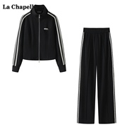拉夏贝尔lachapelle棒球，服外套休闲长裤，两件套女秋季时尚套装