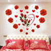 浪漫花卉墙贴卧室床头客厅沙发墙装饰墙上贴画贴纸红色玫瑰花壁纸