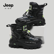 jeep吉普童鞋儿童雪地靴男童，2023冬季加绒加厚棉鞋女孩雪地棉