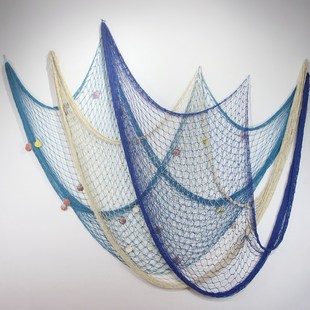 地中海风格粗线渔网装饰网，挂件幼儿园背景，照片墙鱼网墙面壁饰挂饰