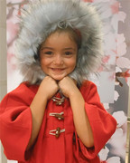 西班牙tuttopiccolo中小女童，秋冬毛领圣诞，春节斗篷大衣外套