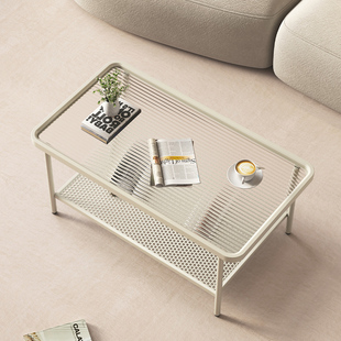 创意北欧奶油风钢化玻璃沙发茶几小户型客厅家用现代简约茶桌