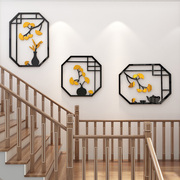 创意花瓶贴纸新中式楼梯过道火锅饭店包厢餐厅背景墙面装饰墙贴画