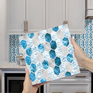 仿滴胶3D瓷砖贴纸卫生间客厅厨房装饰防水防油耐磨自粘背景墙贴纸