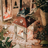 欧式复古圣诞节铁艺玻璃烛台，手提风灯蜡烛，防风提灯家用装饰品摆件