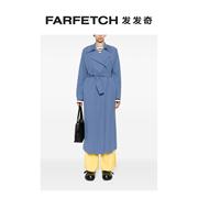 harriswharflondon女士，斜纹布束腰超长外套，farfetch发发奇