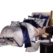 欧式床上用品四六件套 高档美式家纺别墅贡缎被套床单八十多件套
