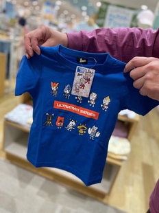 日本万代奥特曼衣服上衣短袖，汗衫纯棉儿童，t恤怪兽幼儿园