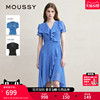 MOUSSY夏季法式度假风不规则茶歇裙连衣裙028ISZ30-3031