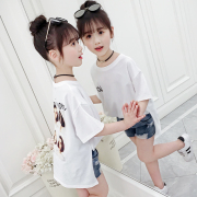 7女童短袖t恤8纯棉9夏季韩版10公主，11小女孩半袖白色丅桖12周岁13