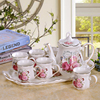 欧式景德镇带托盘家用茶壶茶杯，陶瓷整套茶具，茶盘套装结婚礼物