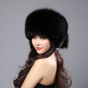 男女士狐狸毛包头(毛包头)帽子，裘皮草秋冬季护耳加厚保暖户外2023滑雪
