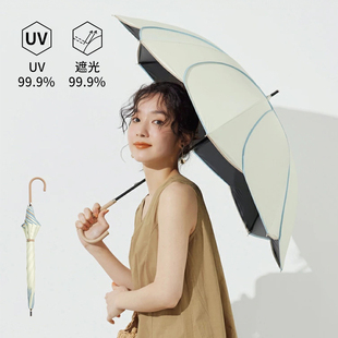 碧蔻资晴雨两用花瓣伞，长柄8骨雨伞，女防风防紫外线防晒创意太阳伞