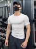 莱卡冰丝棉t恤肌肉男硬汉风，紧身弹力短袖，健身训练撸铁运动速干衣