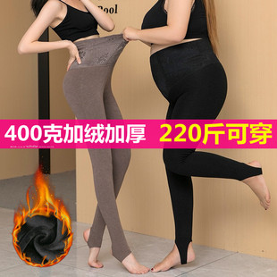 加绒加厚秋冬保暖打底裤女大码200斤高腰收腹踩脚裤弹力修身棉裤