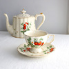 法式复古奶油色野草莓陶瓷，描金欧式宫廷咖啡，杯碟英式下午茶红茶杯