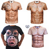 夏季3d搞怪猴子图案短袖体恤男搞笑大猩猩个性t恤大码恶搞衣服潮