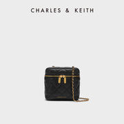 charles&keith春夏女包，ck2-80271114绗缝菱格拉链，斜挎小盒子包