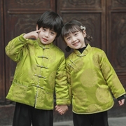 儿童唐装冬季男女童拜年服宝宝中国风棉服，外套兄妹装复古棉衣童装