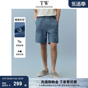 teenieweenie小熊男装牛仔短裤，2024夏季直筒休闲美式裤子