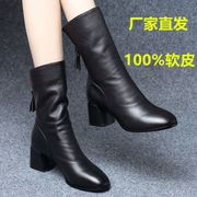 靴子2023秋冬季韩版马丁靴，女士短靴加绒保暖棉鞋粗跟中筒靴子妈妈