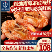 青岛特产烤虾干500g即食对虾干虾海鲜干货，大号碳烤孕妇零食非油炸