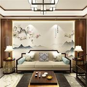 新中式花鸟壁布电视背景墙，y壁画客厅沙发影视，壁纸墙布卧室壁