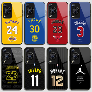 NBA科比库里球衣号手机壳适用于华为畅享70欧文60pro艾弗森50詹姆斯20SE威少10S钢化玻璃9PLUS杜莫兰特韦德