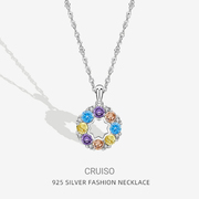 cruiso创意s925纯银项链小众，设计彩虹吊坠ins风，高级感锁骨链