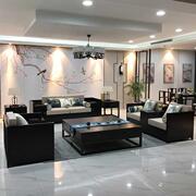 新中式沙发组合简约现代中式实木布艺沙发会所样板房酒店禅意家具