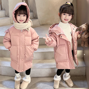 女童棉服2023冬季加厚中长款儿童装宝宝外套时尚保暖洋气棉袄