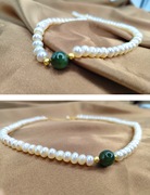 优雅贵气天然珍珠~浮朵复古时尚个性玉石珍珠项链高贵显气质