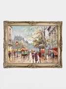 安托万世界名油画巴黎街景客餐厅古典风景欧式横版壁炉挂装饰118