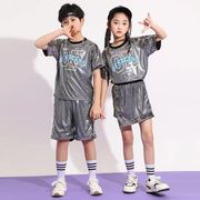 小学生爵士舞服装男童嘻哈架子鼓街舞女童运动会儿童啦啦队演出服