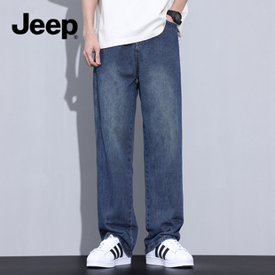 jeep吉普牛仔裤男款2024夏季美式男裤潮流百搭直筒男生裤子